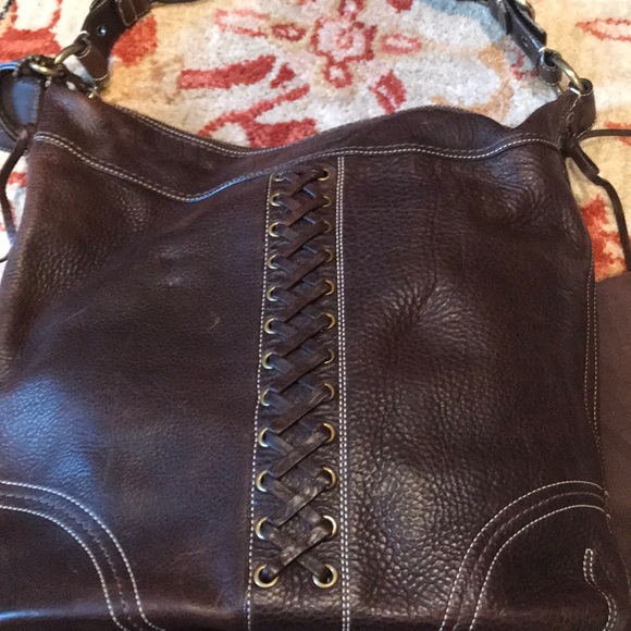 Vintage brown leather shoulder Coach Bag - Picture 2 of 16